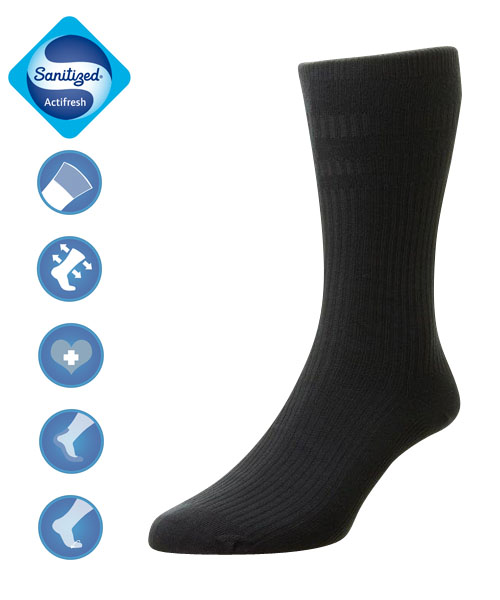 Extra Wide Bamboo Socks - Navy