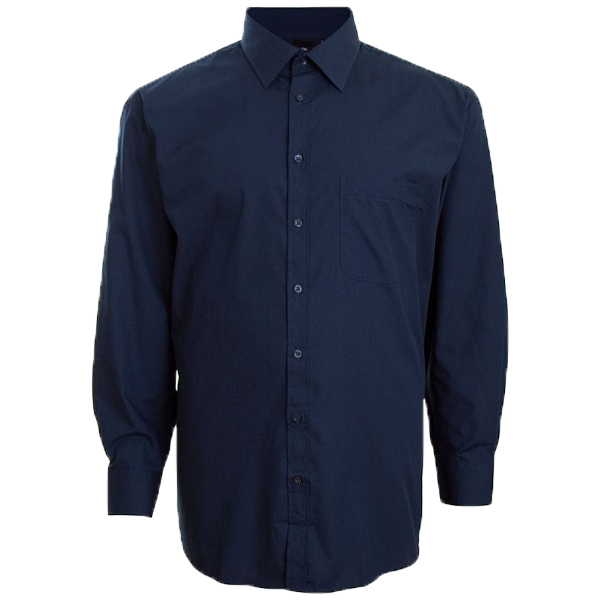 Big size Navy Blue Long Sleeve  Shirt