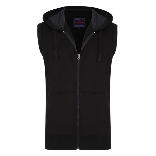Big size Black Sleeve less hoody 2XL-8XL