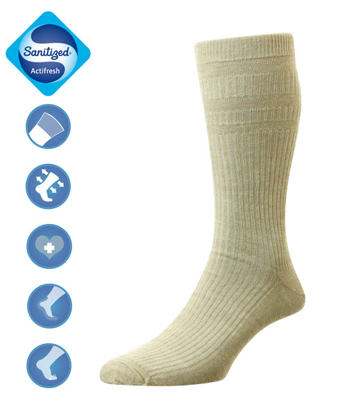 Extra Wide Woolen Socks - Oatmeal