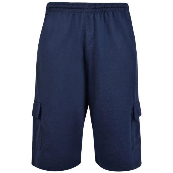 Big size Navy Jersey Cargo Short