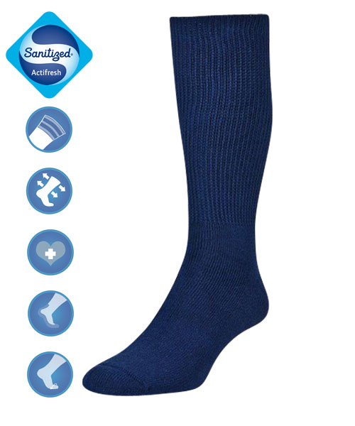 Cotton Diabetes Socks - Navy