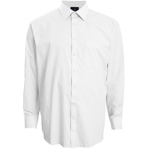 Big size White Long Sleeve  Shirt 