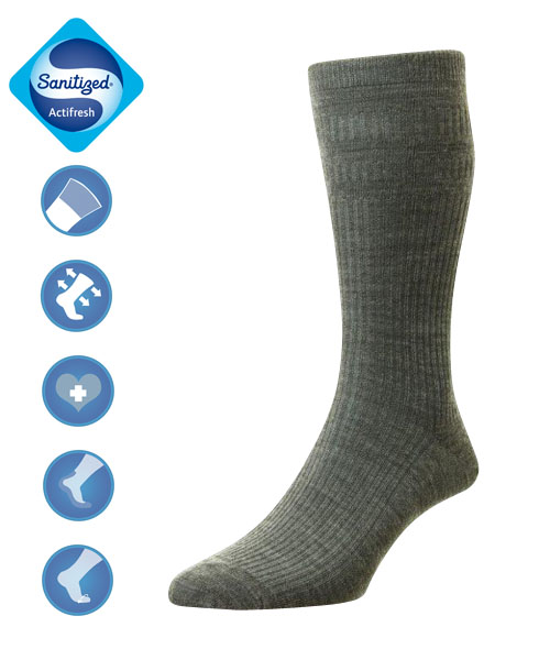 Extra Wide Bamboo Socks - Grey