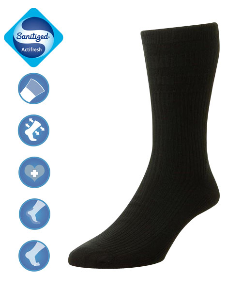 Extra Wide Bamboo Socks - Black